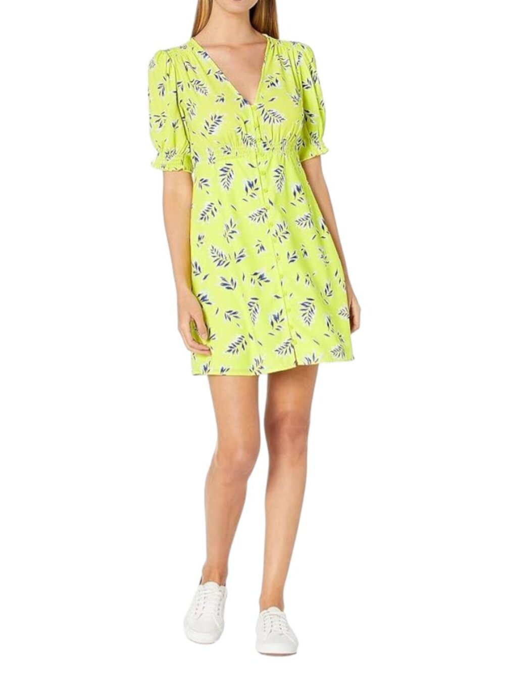 NWT French Connection Spring Floral Mini Dress Green‎ Women's Size 4